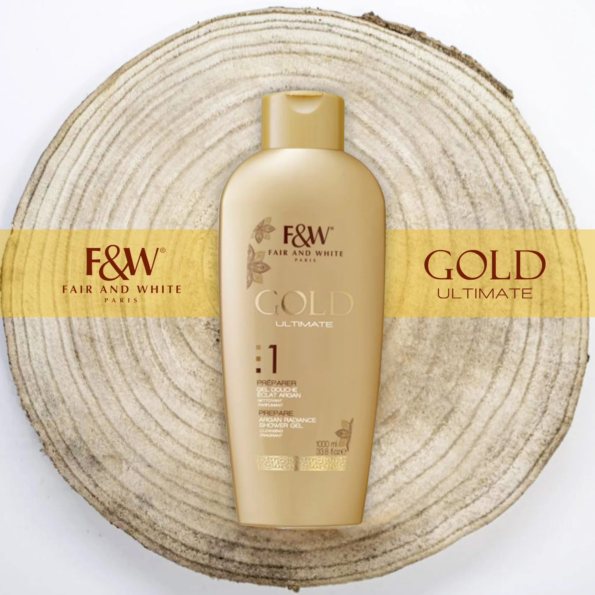 Fair and White 1: Gold Argan Shower Gel 1000ml / 33.81 fl Oz - Image 5