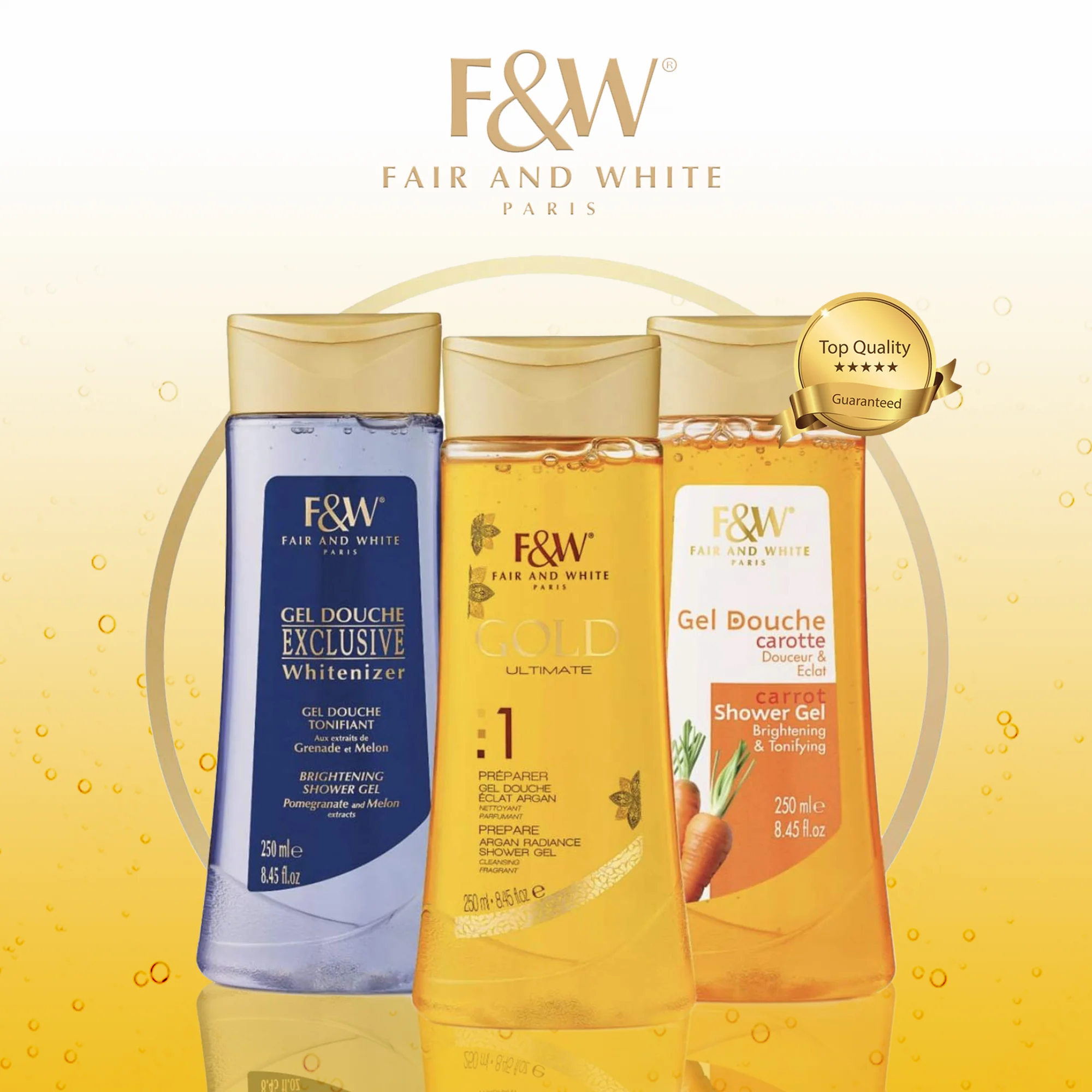 Fair and White 1: Gold Argan Shower Gel 1000ml / 33.81 fl Oz - Image 6