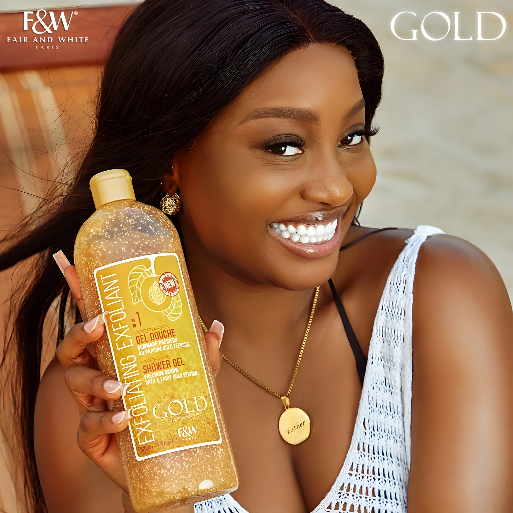 Fair and White 1: Gold Exfoliating Shower Gel Scrub 940ml / 31.8fl.oz - Image 7