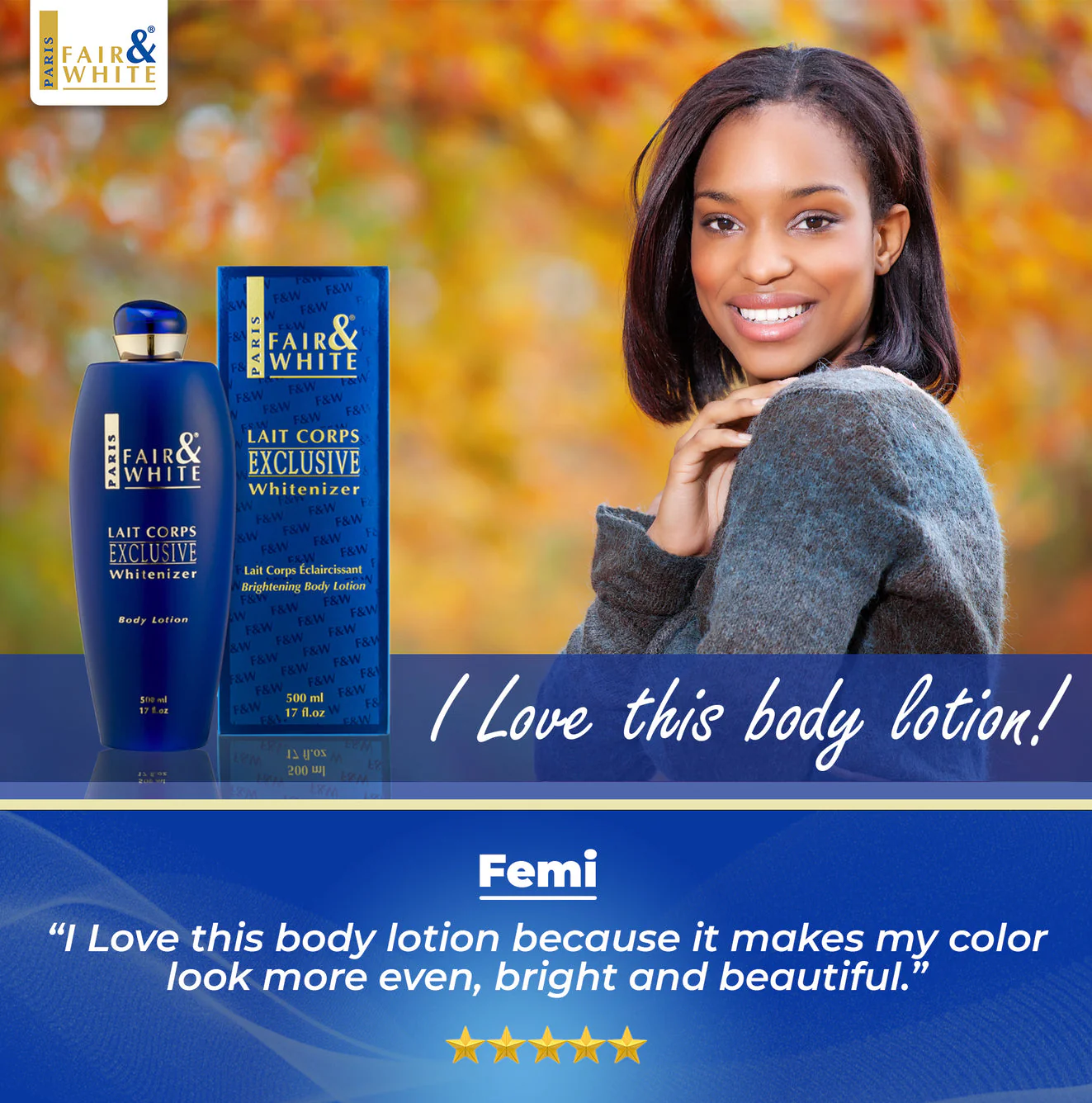 Fair and White Exclusive Brightening Body Lotion 500 ml / 16.90 fl oz - Image 5