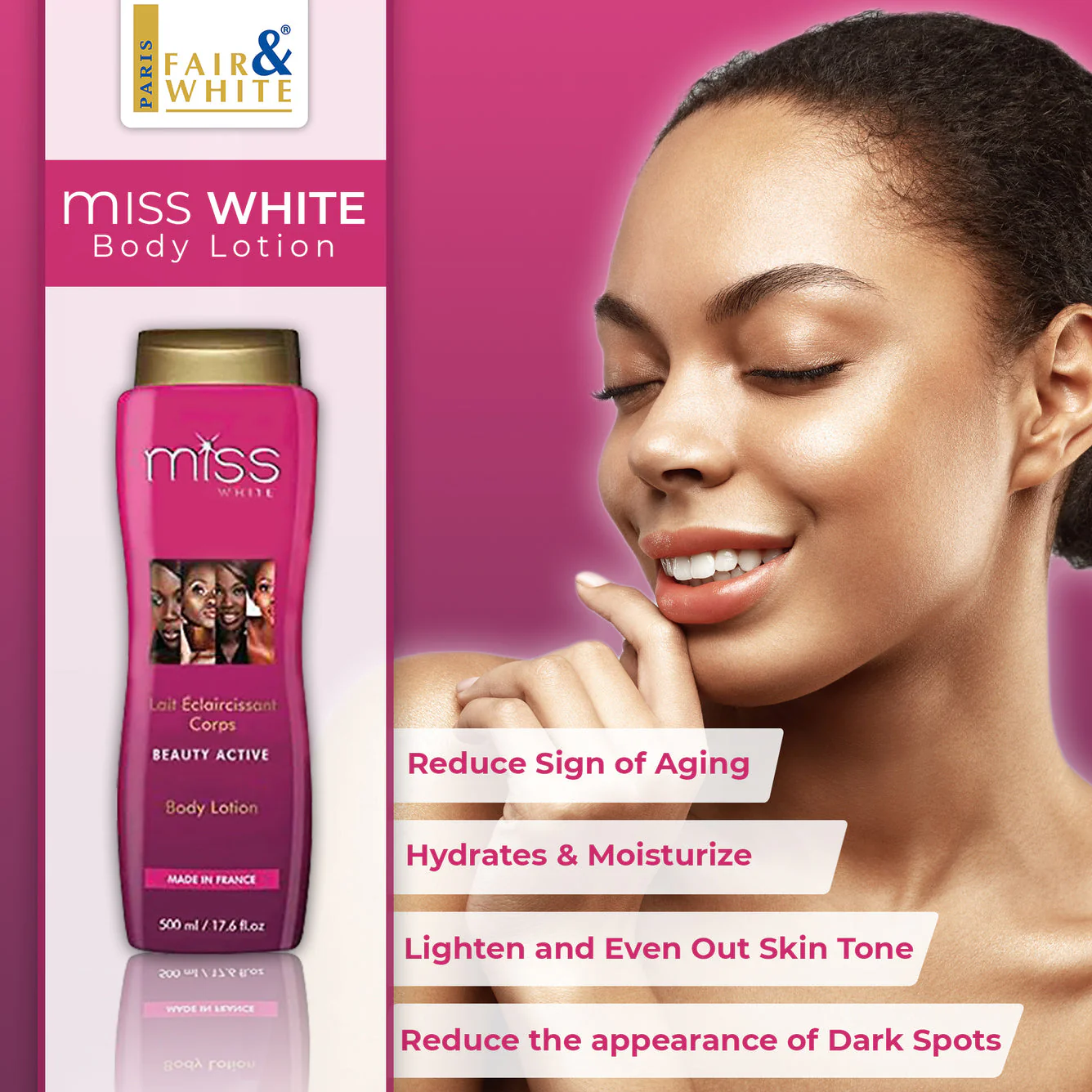 Fair and White Miss White Body Brightening Lotion 7 days 500ml - Image 4