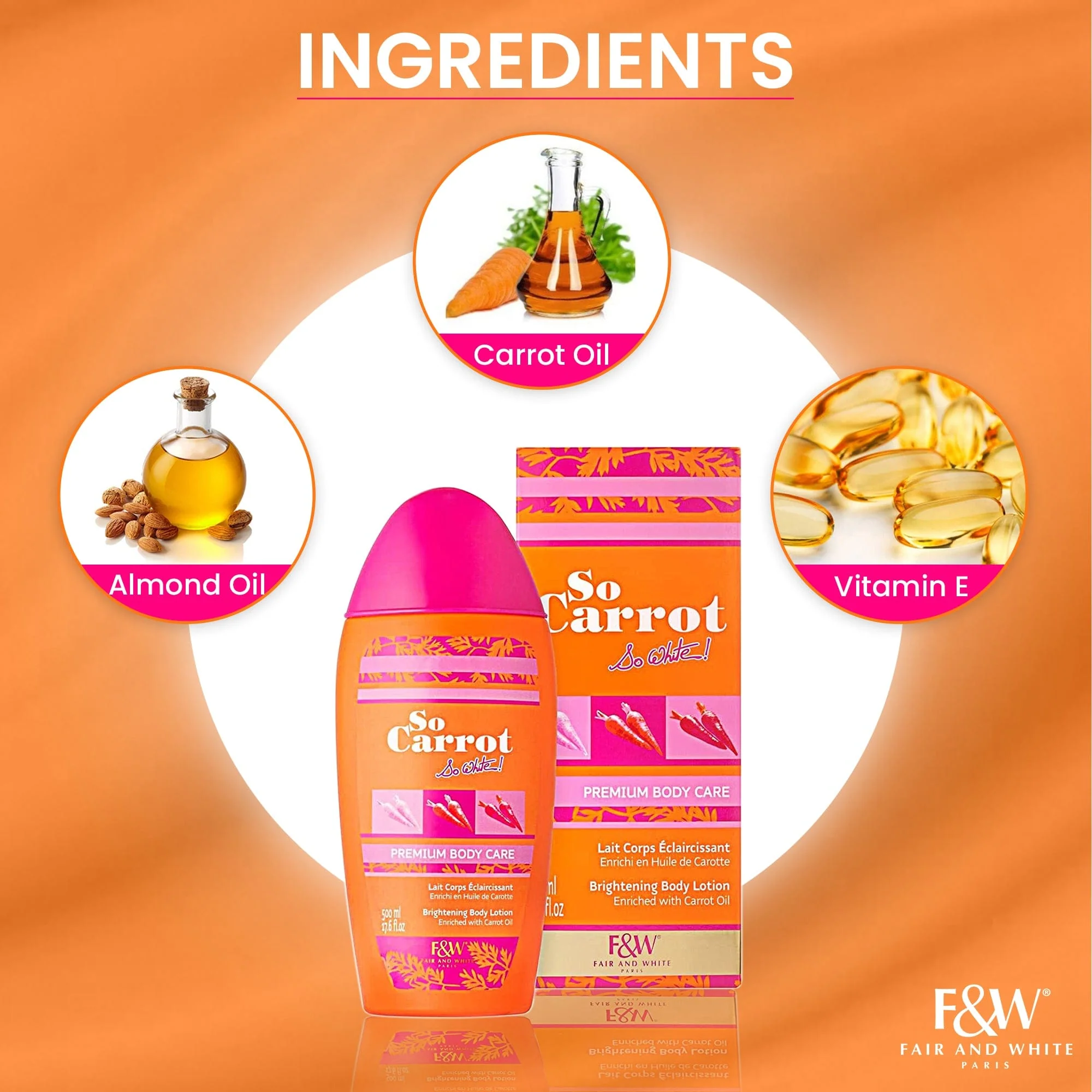 F&W So Carrot Brightening Lotion With carrot Oil 500ml - Image 7