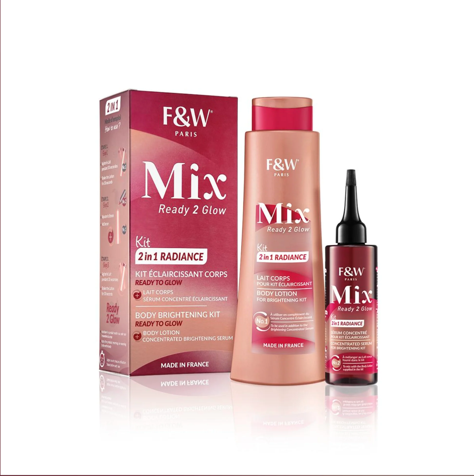 Fair And White MIX Brightening Kit Body lotion and Serum 400ml - Image 3