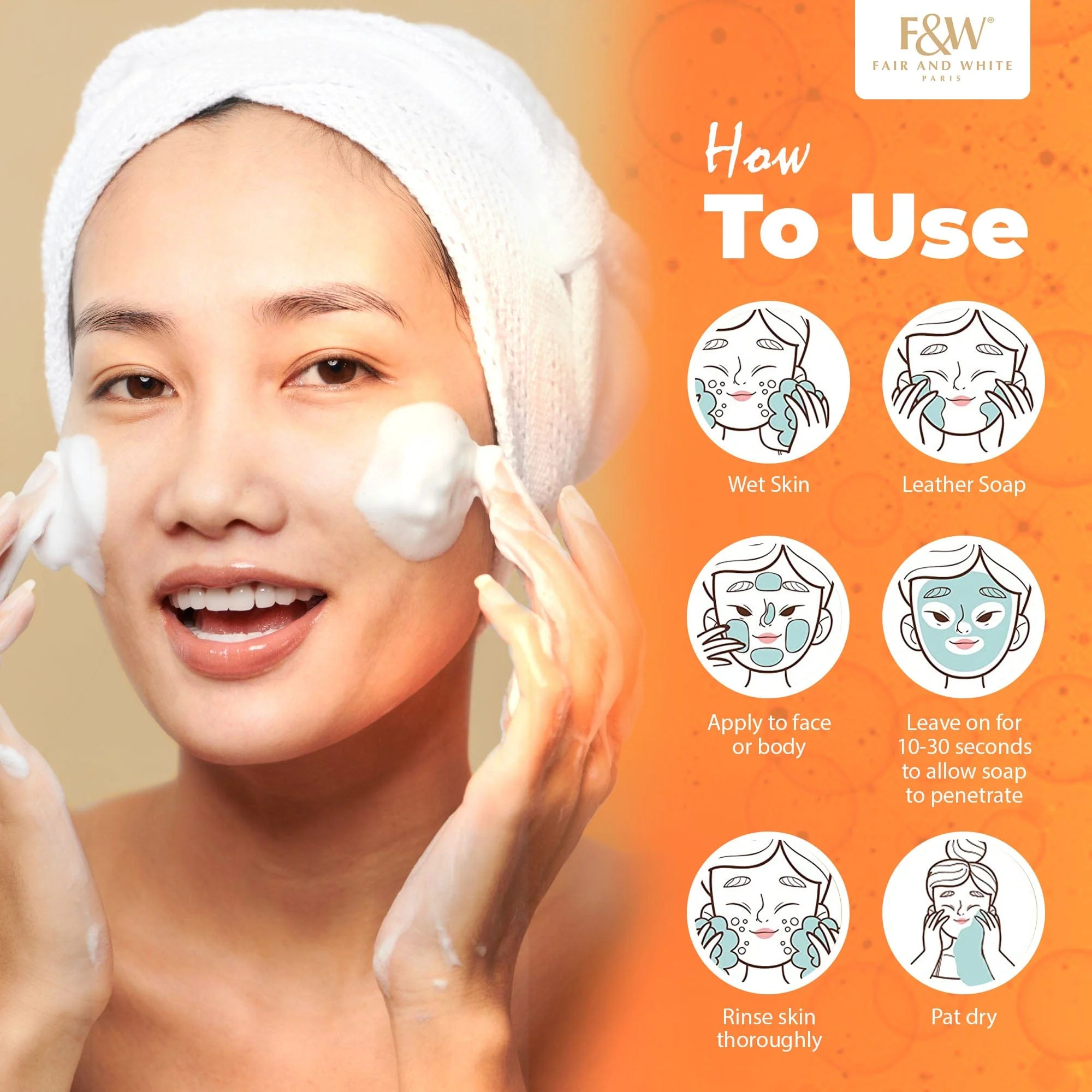 Fair and White Miss White Carrot Exfoliating Soap Tonic Scrub 200g / 7 oz - Image 3