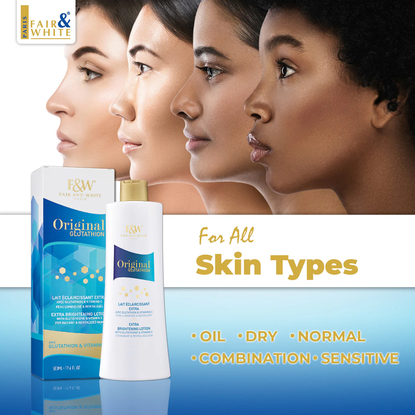 Fair and White Original Glutathion Extra Brightening Lotion 500ml / 16.90 fl oz - Image 4