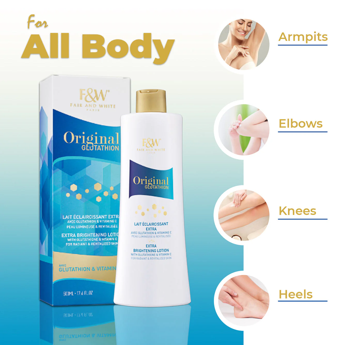 Fair and White Original Glutathion Extra Brightening Lotion 500ml / 16.90 fl oz - Image 6