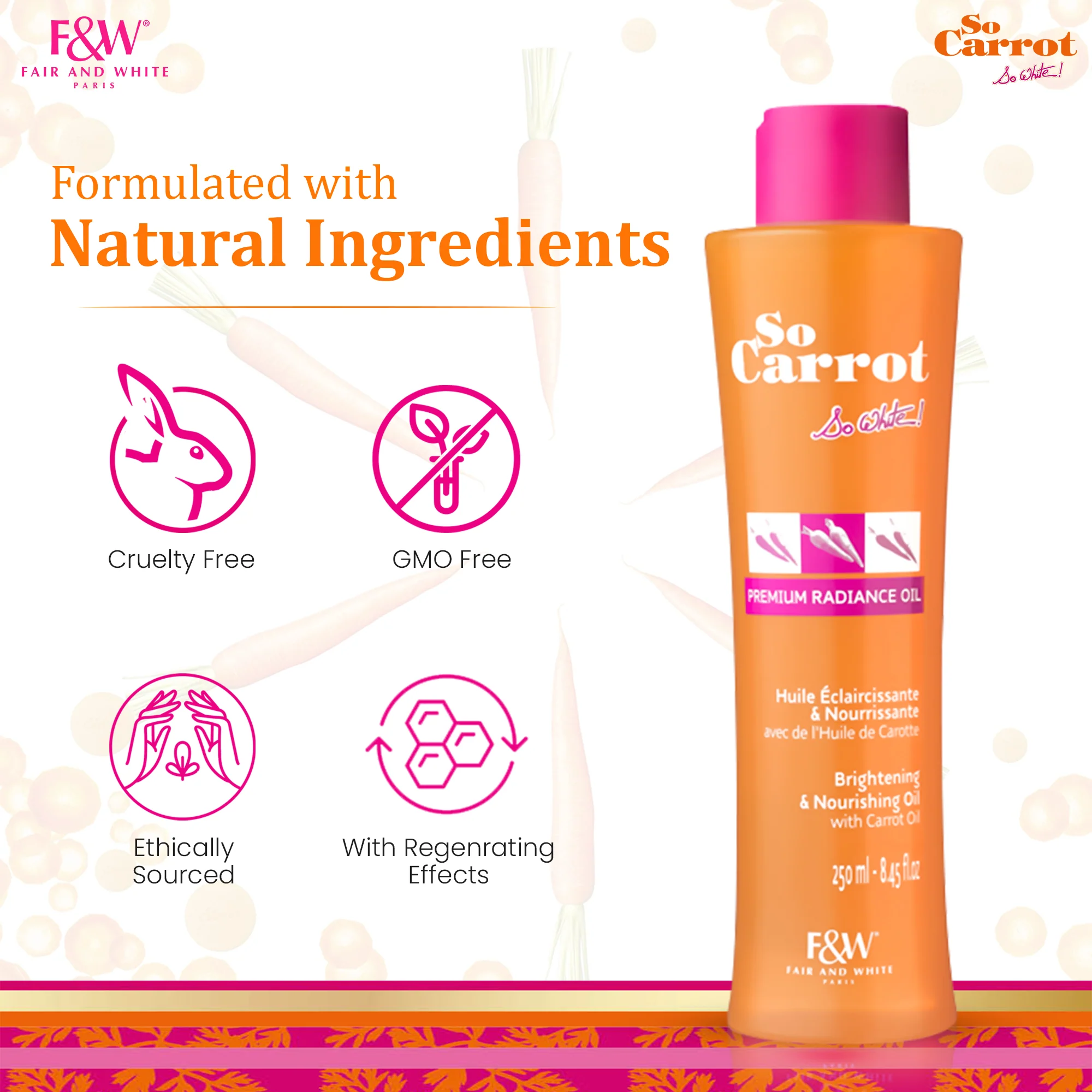 Fair and White So Carrot Brightening and Nourishing Oil 250ml / 8.4 fl oz - Image 5