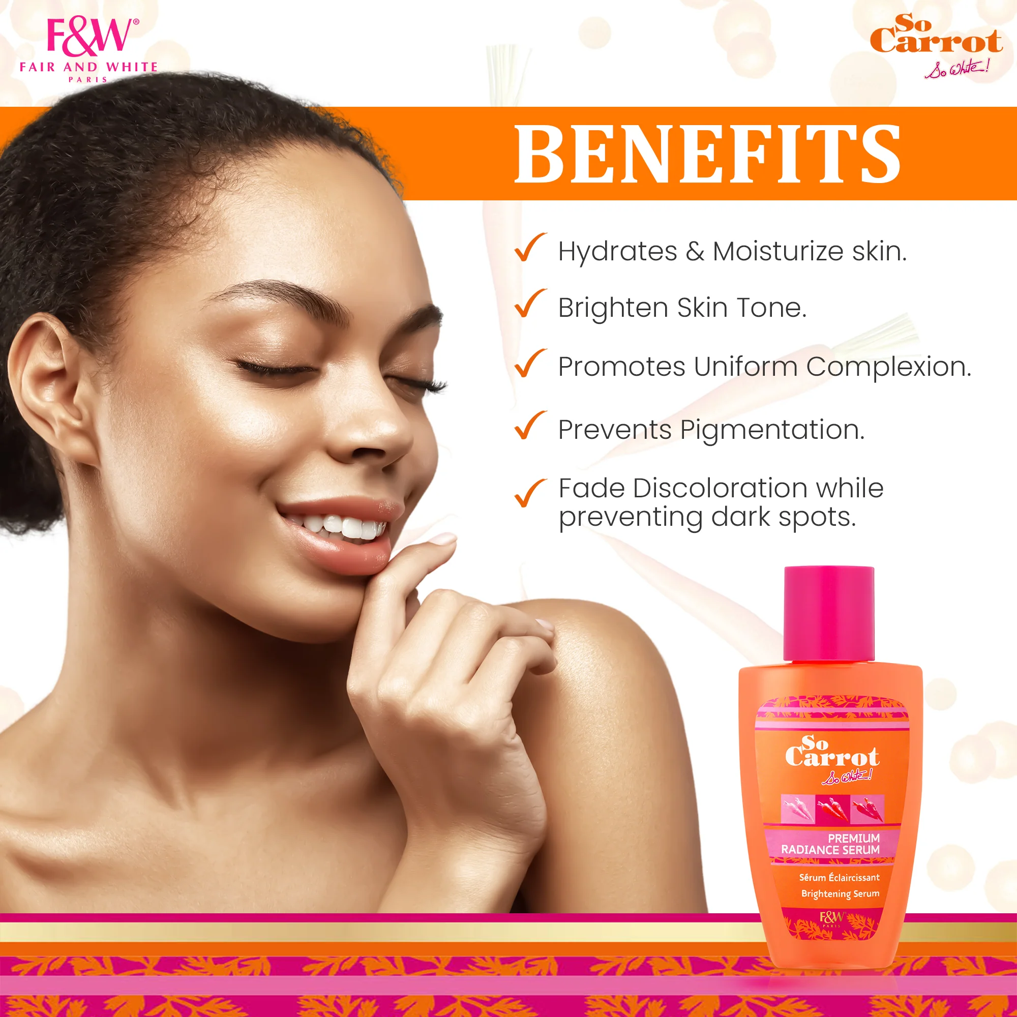 Fair and White So Carrot Brightening Serum 30ml / 1 fl. oz - Image 4