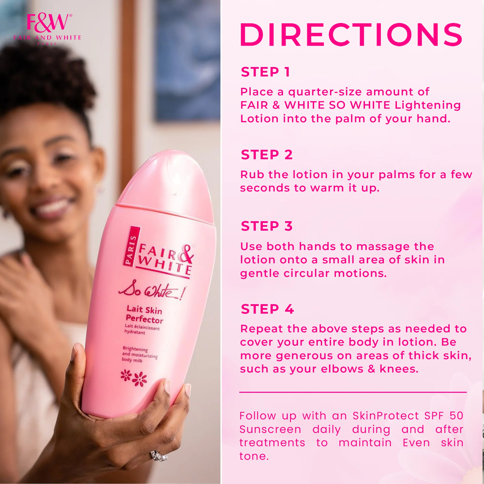 Fair And White So White Skin Perfector Brightening Body Lotion 500ml / 17.6 fl oz - Image 6